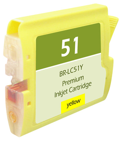 Compatible Brother LC51 (LC51Y) InkJet Cartridge, Yellow, 400 Yield