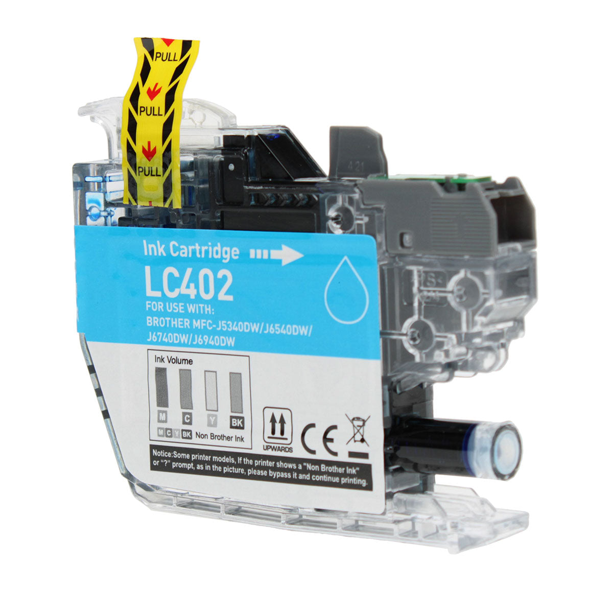 Compatible Brother LC402C Inkjet Cartridge, Cyan, 550 Yield