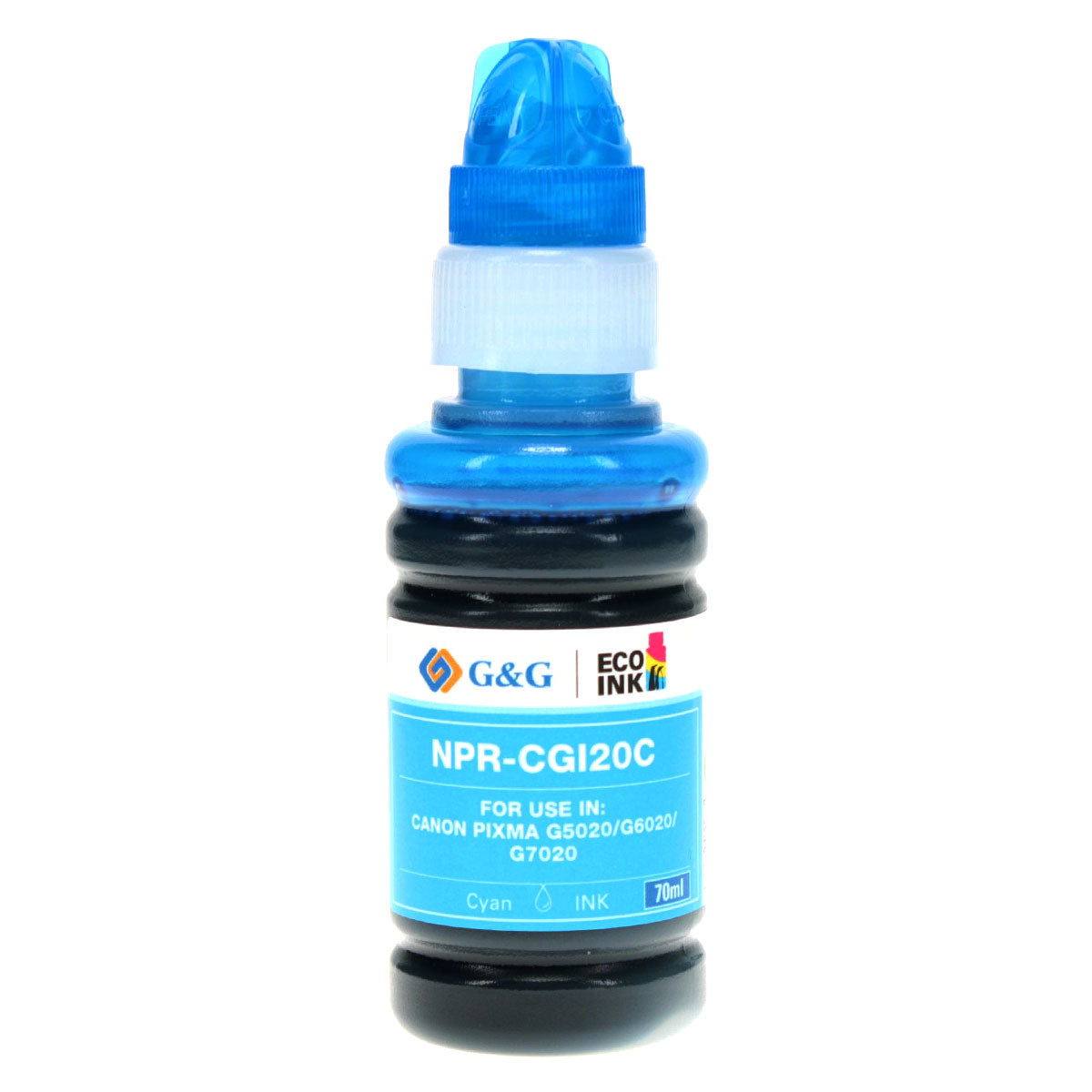 Compatible Canon GI-20 (GI-20C) InkJet Cartridge, Cyan, 70ml