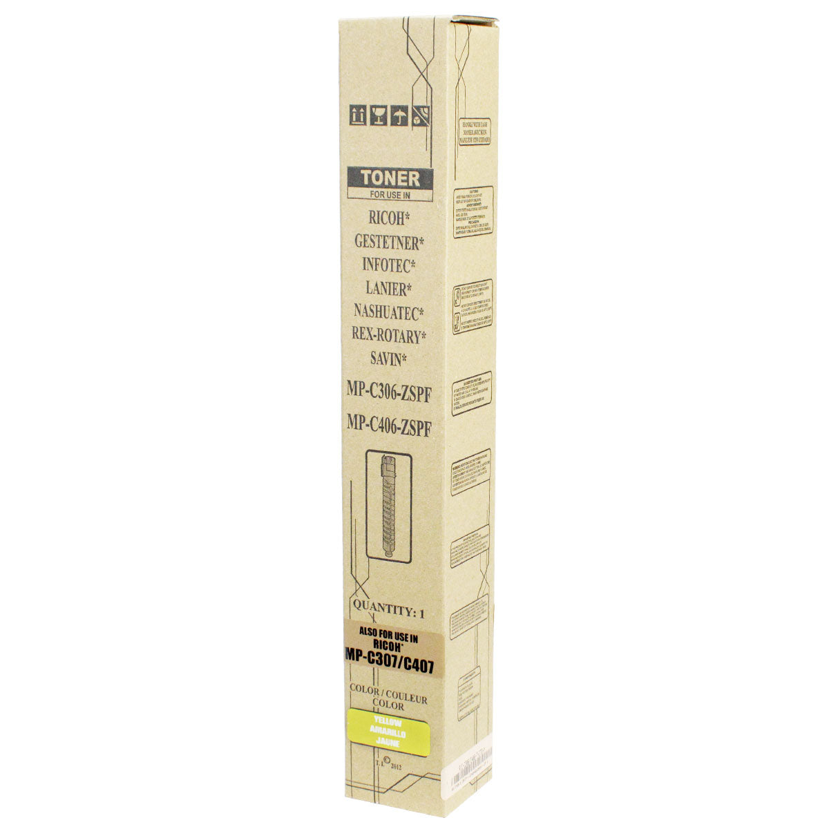 Compatible Ricoh MP C306 / MP C307 / MP C406 (842094) Toner Cartridge, Yellow, 6K Yield, TAA Compliant, Made in USA
