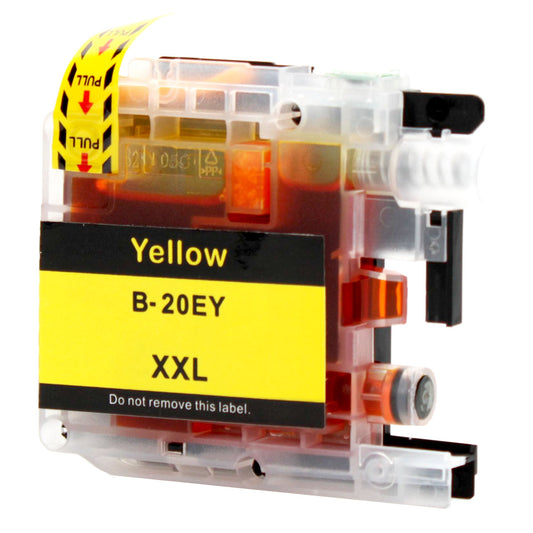 Compatible Brother LC20E (LC20EY) InkJet Cartridge, Yellow, 1200 High Yield
