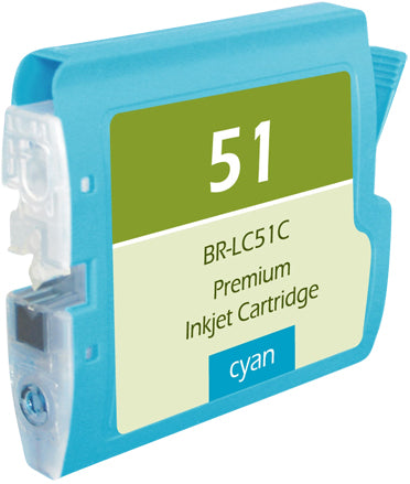 Compatible Brother LC51 (LC51C) InkJet Cartridge, Cyan, 400 Yield