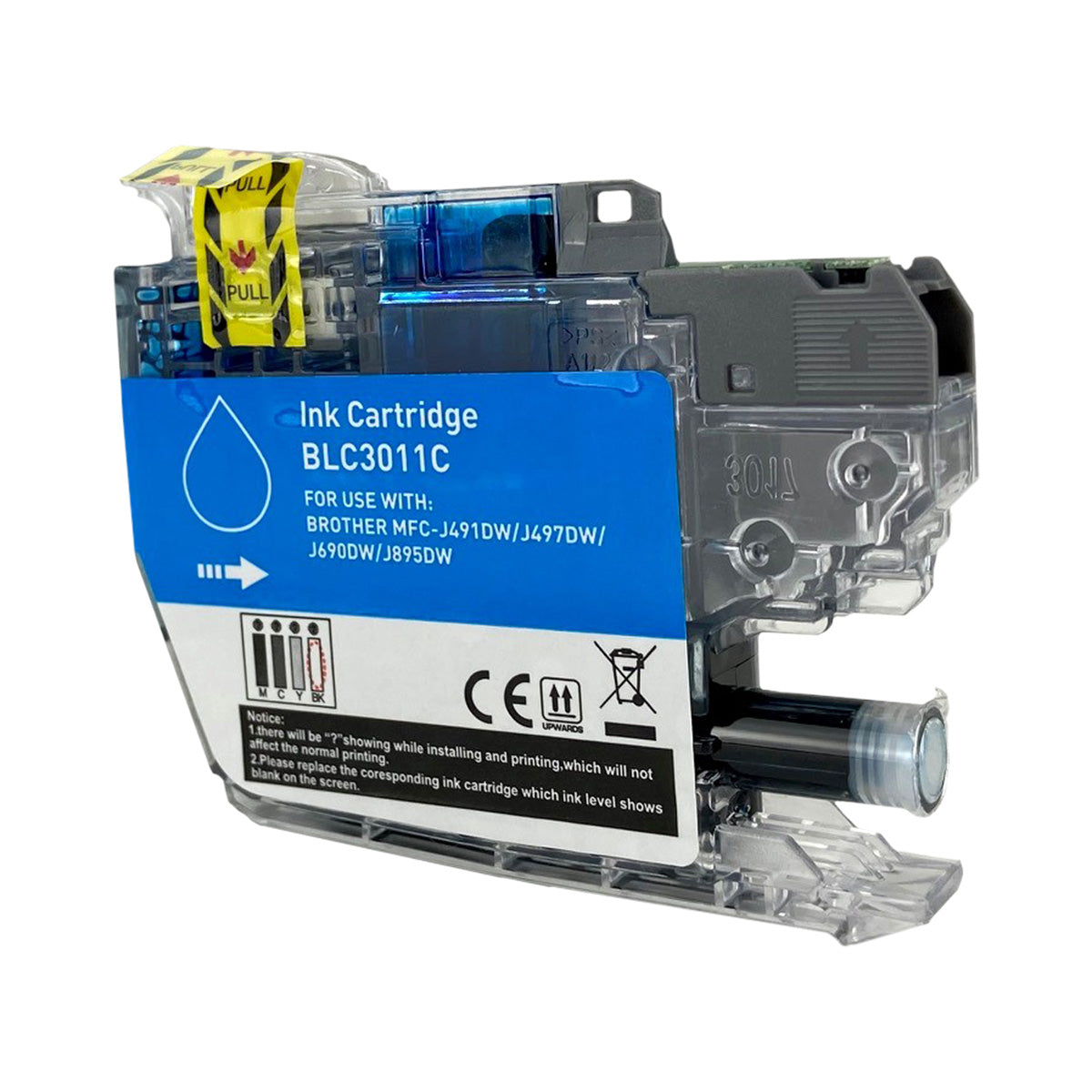 Compatible Brother LC3011 (LC3011C) InkJet Cartridge, Cyan, 200 Yield