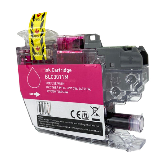 Compatible Brother LC3011 (LC3011M) InkJet Cartridge, Magenta, 200 Yield