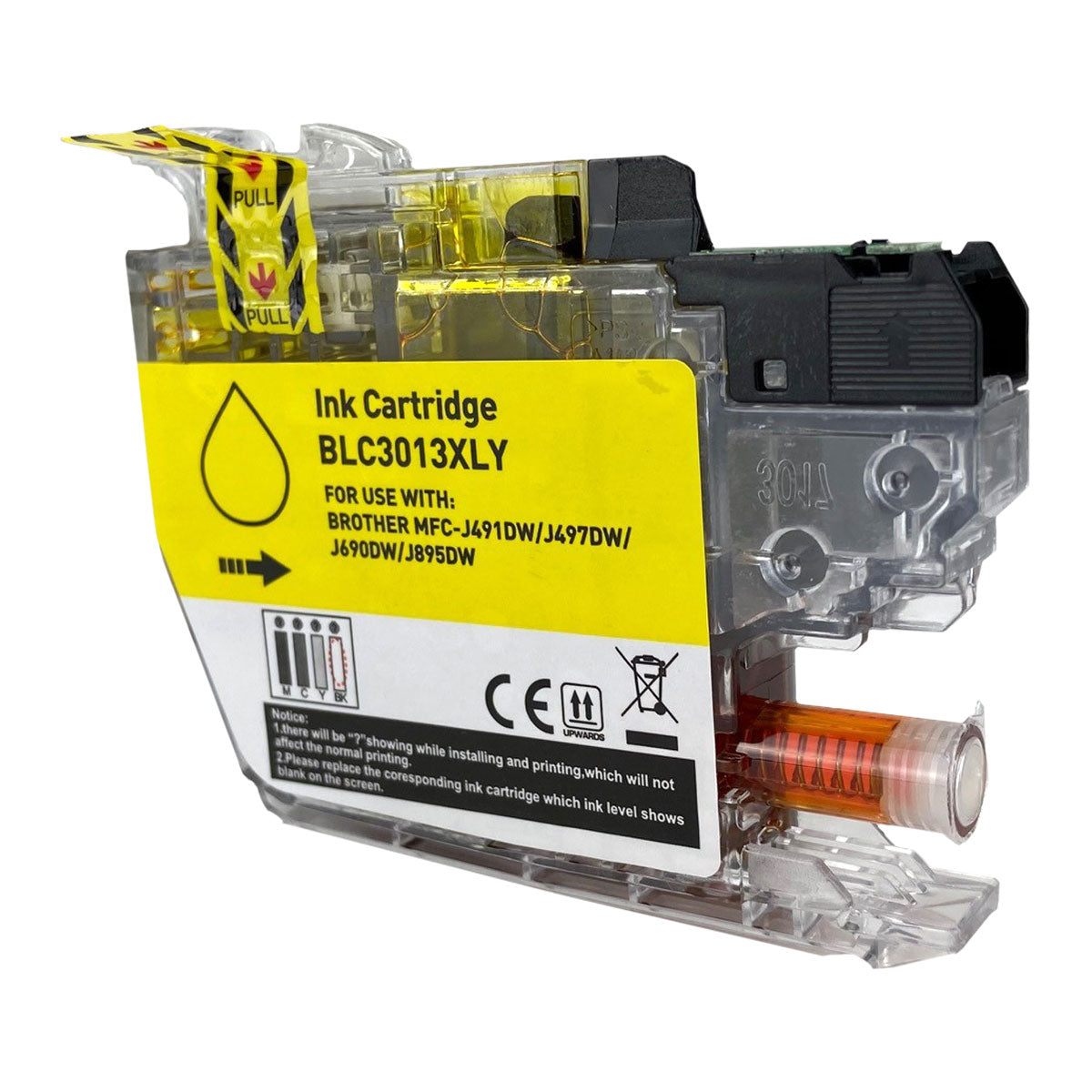 Compatible Brother LC3013Y (LC3013 XL) InkJet Cartridge, Yellow, 400 High Yield, ., Bulk (Box)