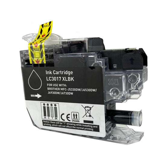 Compatible Brother LC3017 XL (LC3017BK) InkJet Cartridge, Black, 500 High Yield
