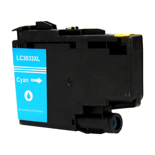 Compatible Brother LC3033 XXL (LC3033C) InkJet Cartridge, Cyan, 1.5K Super High Yield, ., Bulk (No Box)