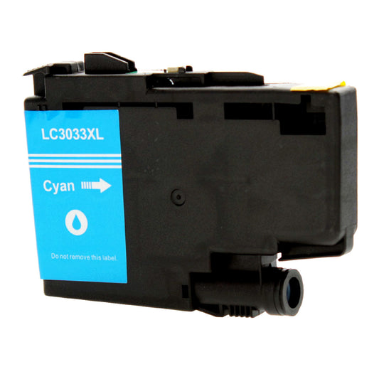 Compatible Brother LC3033 (LC3033C) InkJet Cartridge, Cyan, 1500 Super High Yield