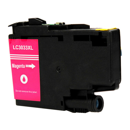 Compatible Brother LC3033 XXL (LC3033M) InkJet Cartridge, Magenta, 1.5K Super High Yield, ., Bulk (No Box)