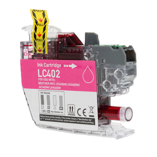 Compatible Brother LC402M Inkjet Cartridge, Magenta, 550 Yield
