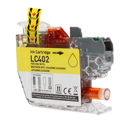 Compatible Brother LC402Y Inkjet Cartridge, Yellow, 550 Yield