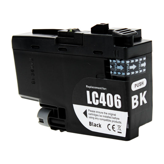 Compatible Brother LC406BK Inkjet Cartridge, Black, 3000 Yield