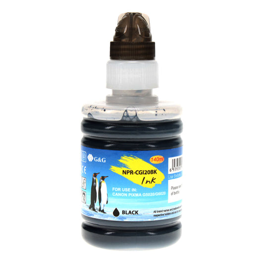 Compatible Canon GI-20BK (3383C001) InkJet Bottle, Black, 170ml