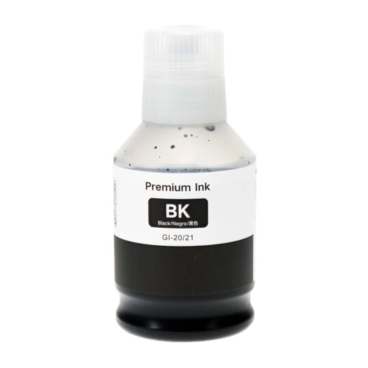 Compatible Canon GI-20BK, GI-21BK (4526C001, 3383C001) Inkjet Bottle, Black, 170ml, Pigmented