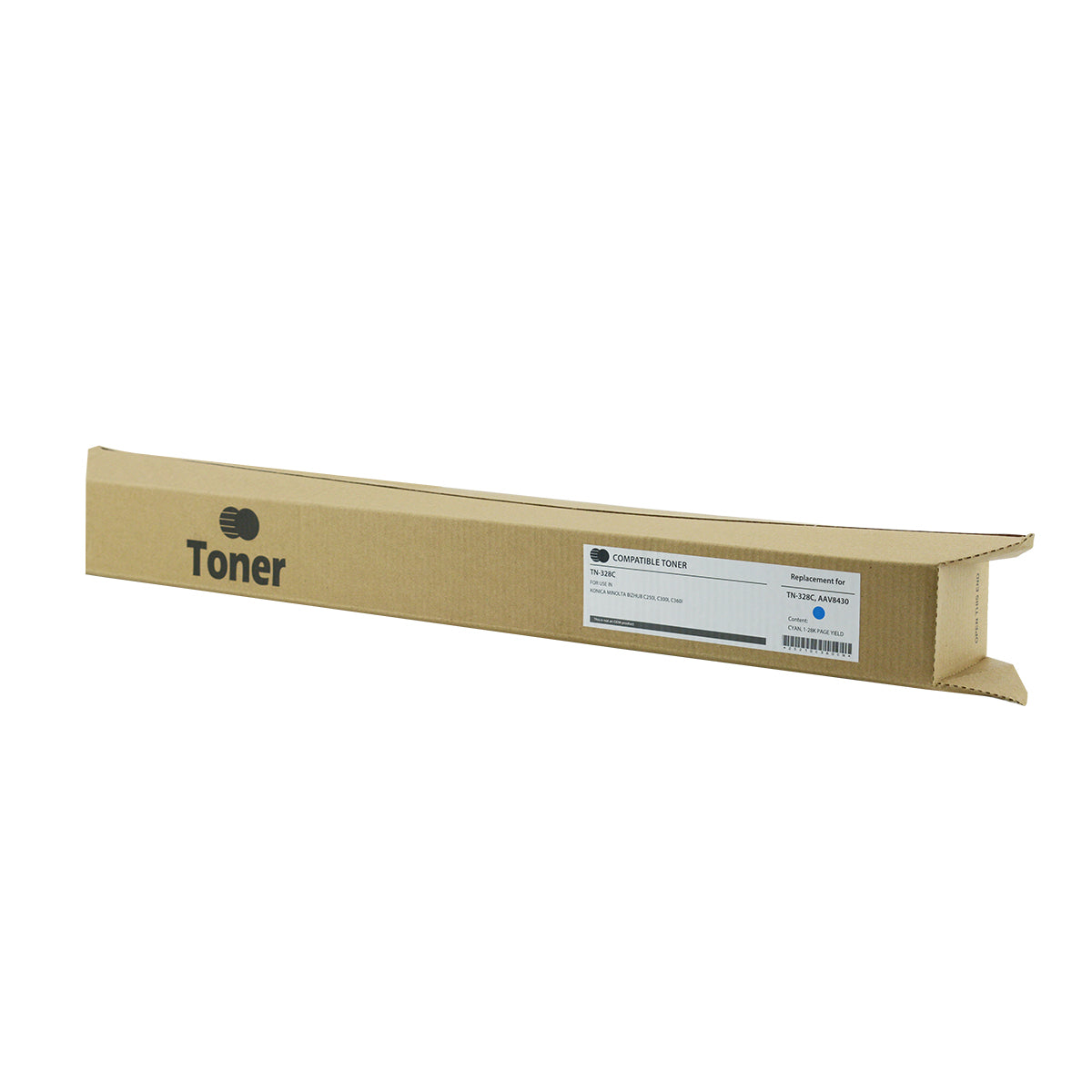 Compatible Konica Minolta TN328C (AAV8430) Toner Cartridge, Cyan, 28K Yield
