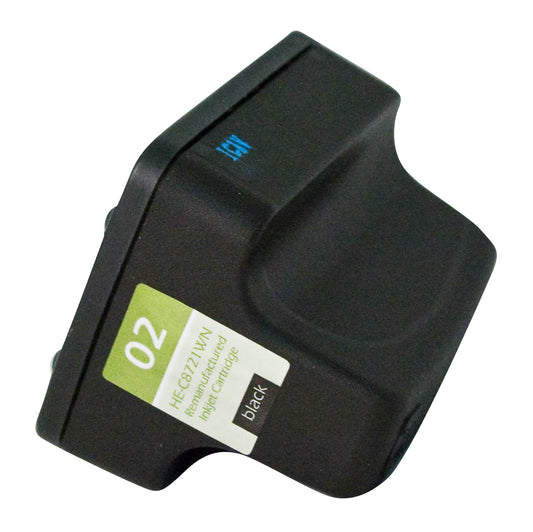 Remanufactured HP 02 (C8721WN) InkJet Cartridge, Black, 660 Yield