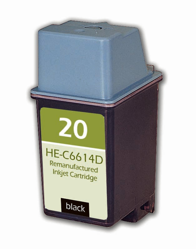 Remanufactured HP 20 (C6614DN) InkJet Cartridge, Black, 600 Yield