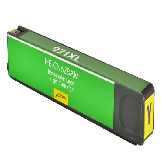 Remanufactured HP 971XL (CN628AM) InkJet Cartridge, Yellow, 6.6K High Yield