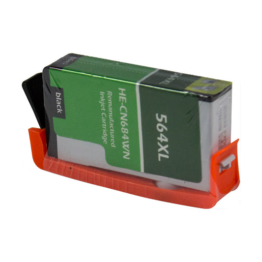 Remanufactured HP 564XL (CN684WN) InkJet Cartridge, Black, 550 High Yield, With SCC Chip