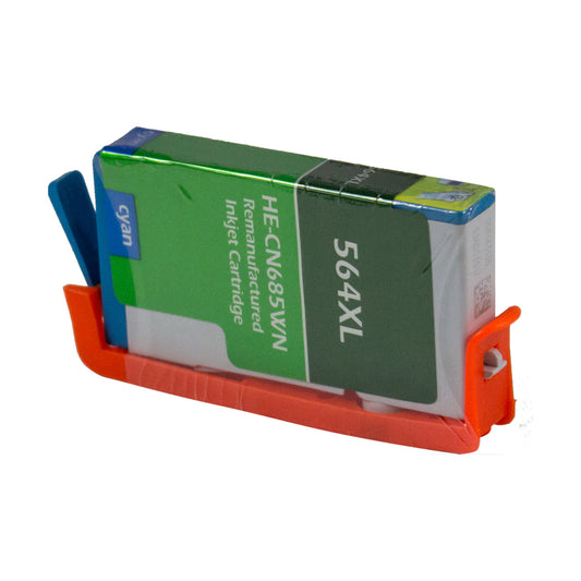 Remanufactured HP 564XL (CB323WN) InkJet Cartridge, Cyan, 750 High Yield, With SCC Chip