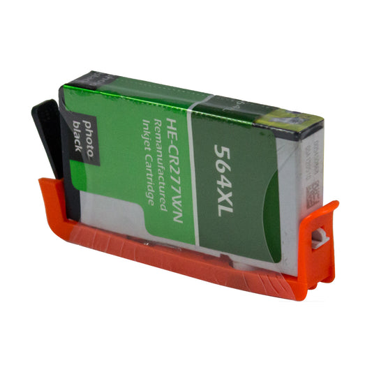 Remanufactured HP 564XL (CB322WN) InkJet Cartridge, Photo Black, 290 High Yield, With SCC Chip