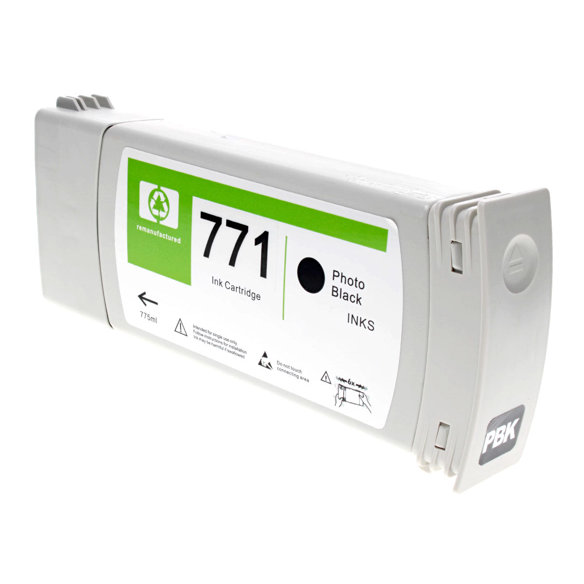 Remanufactured HP 771A (B6Y21A) Wide Format, Photo Black, 775ml Yield