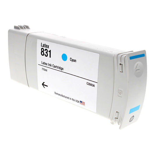 Remanufactured HP 831 (CZ684A) Wide Format, Cyan,  Latex, 775ML