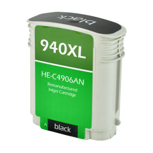 Remanufactured HP 940XL (C4906AN) InkJet Cartridge, Black, 2.2K High Yield, With SCC Chip