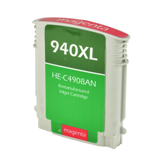 Remanufactured HP 940XL (C4908AN) InkJet Cartridge, Magenta, 1.4K High Yield, With SCC Chip