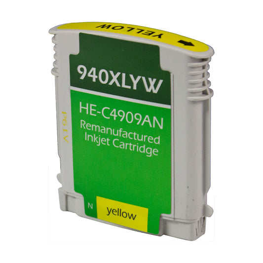 Remanufactured HP 940XL (C4909AN) InkJet Cartridge, Yellow, 1.4K High Yield, With SCC Chip