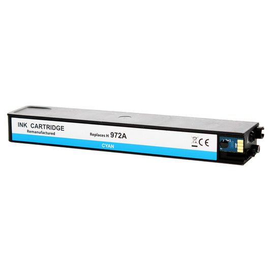 Remanufactured HP 972A (L0R86AN) InkJet Cartridge, Cyan, 3000 Yield
