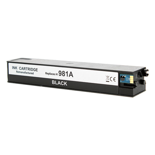 Remanufactured HP 981A (J3M71A) InkJet Cartridge, Black, 6000 Yield