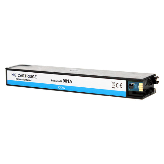 Remanufactured HP 981A (J3M68A) InkJet Cartridge, Cyan, 6000 Yield
