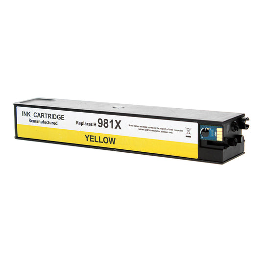 Remanufactured HP 981XL (L0R11A) InkJet Cartridge, Yellow, 10K High Yield