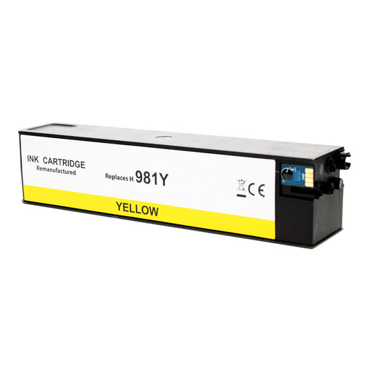 Remanufactured HP 981Y (L0R15A) InkJet Cartridge, Yellow, 16K Extra High Yield