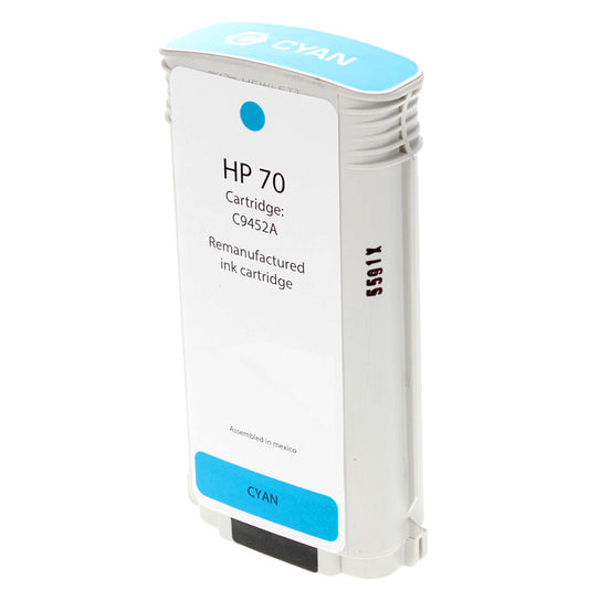Remanufactured HP 70 (C9452A) Wide Format, Cyan, 130ml Yield