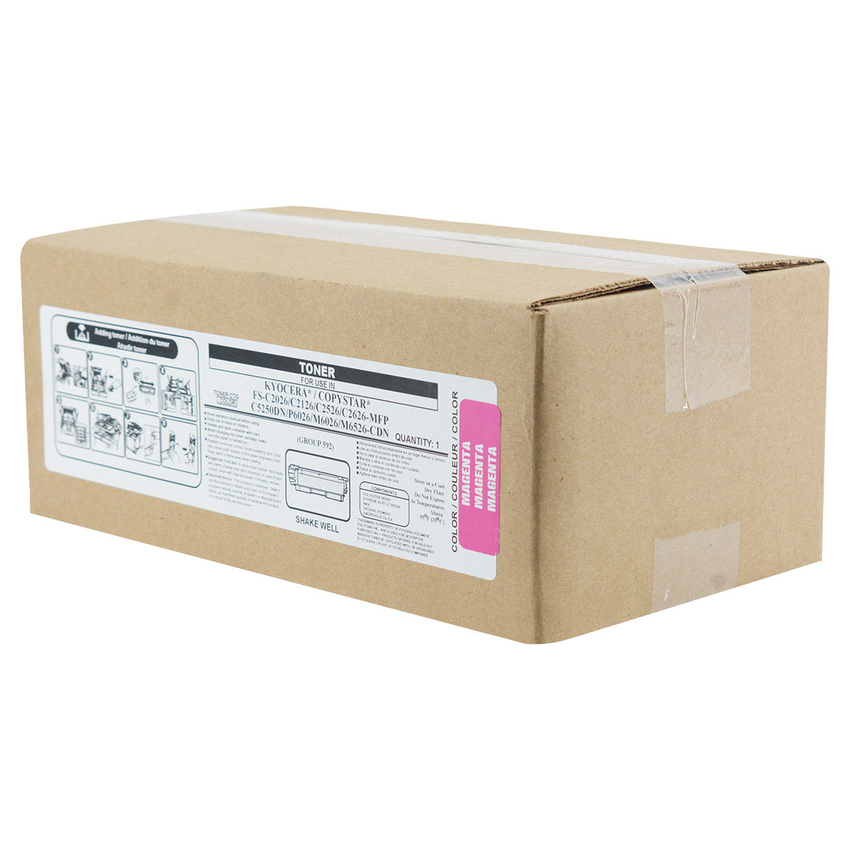 Compatible Kyocera Mita TK-592M (1T02KVBUS0) Toner Cartridge, Magenta, 5K Yield, TAA Compliant, Made in USA