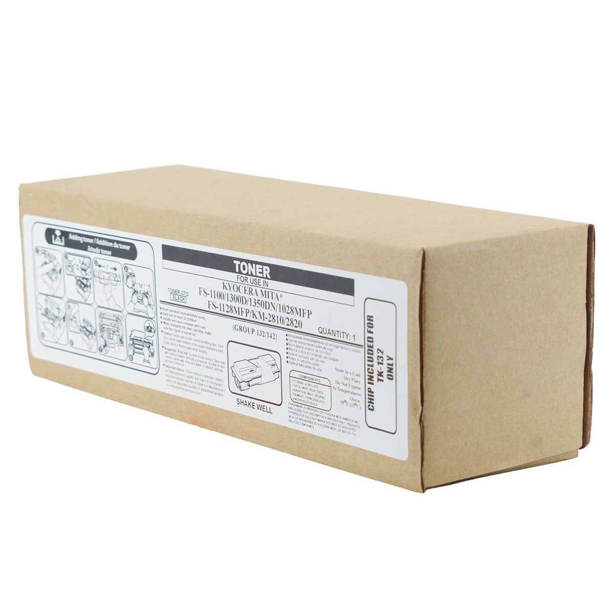 Compatible Kyocera Mita TK-142 (1T02H50US0) Toner Cartridge, Black, 7.5K Yield, TAA Compliant, Made in USA