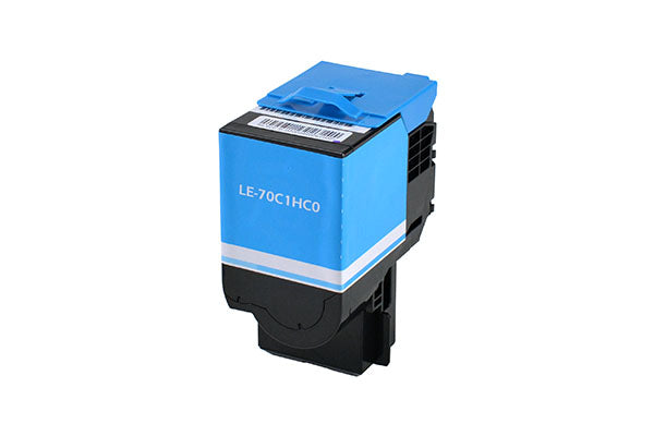 Compatible Lexmark 701HC (70C1HC0) Toner Cartridge, Cyan, 3K High Yield