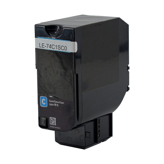 Remanufactured Lexmark 74C1SC0 Toner Cartridge, Cyan, 7K Yield, Made in USA