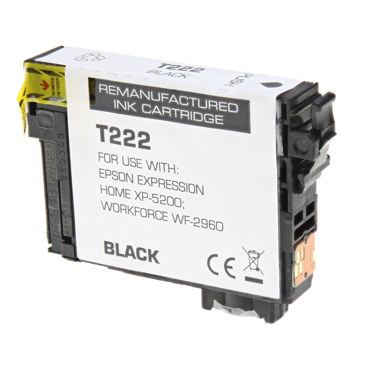 Remanufactured Epson 222 (T222120) Inkjet Cartridge, Black, 210 Yield, 210 Yield