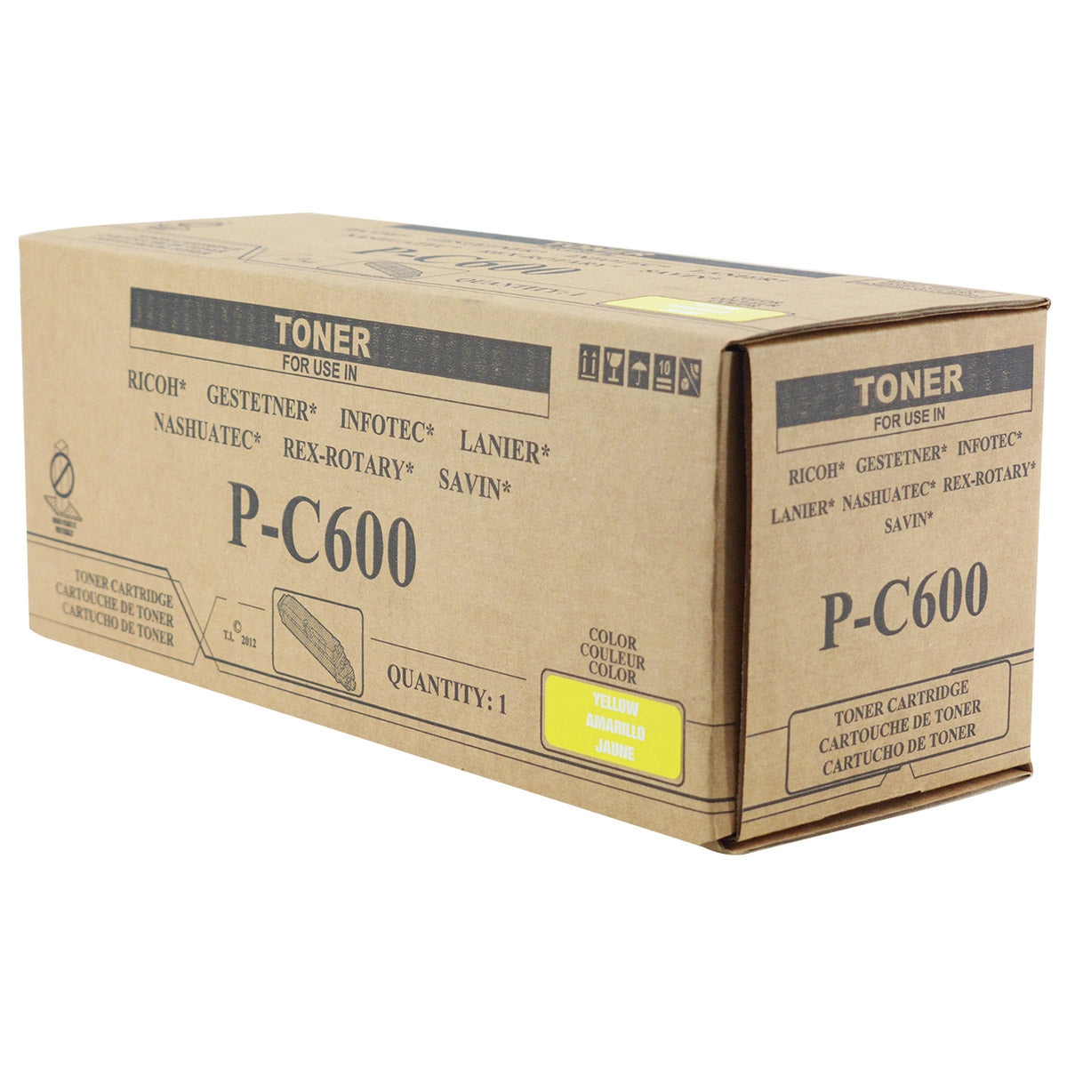 Compatible Ricoh P C600 (408313) Toner Cartridge, Yellow, 12K Yield, TAA Compliant, Made in USA