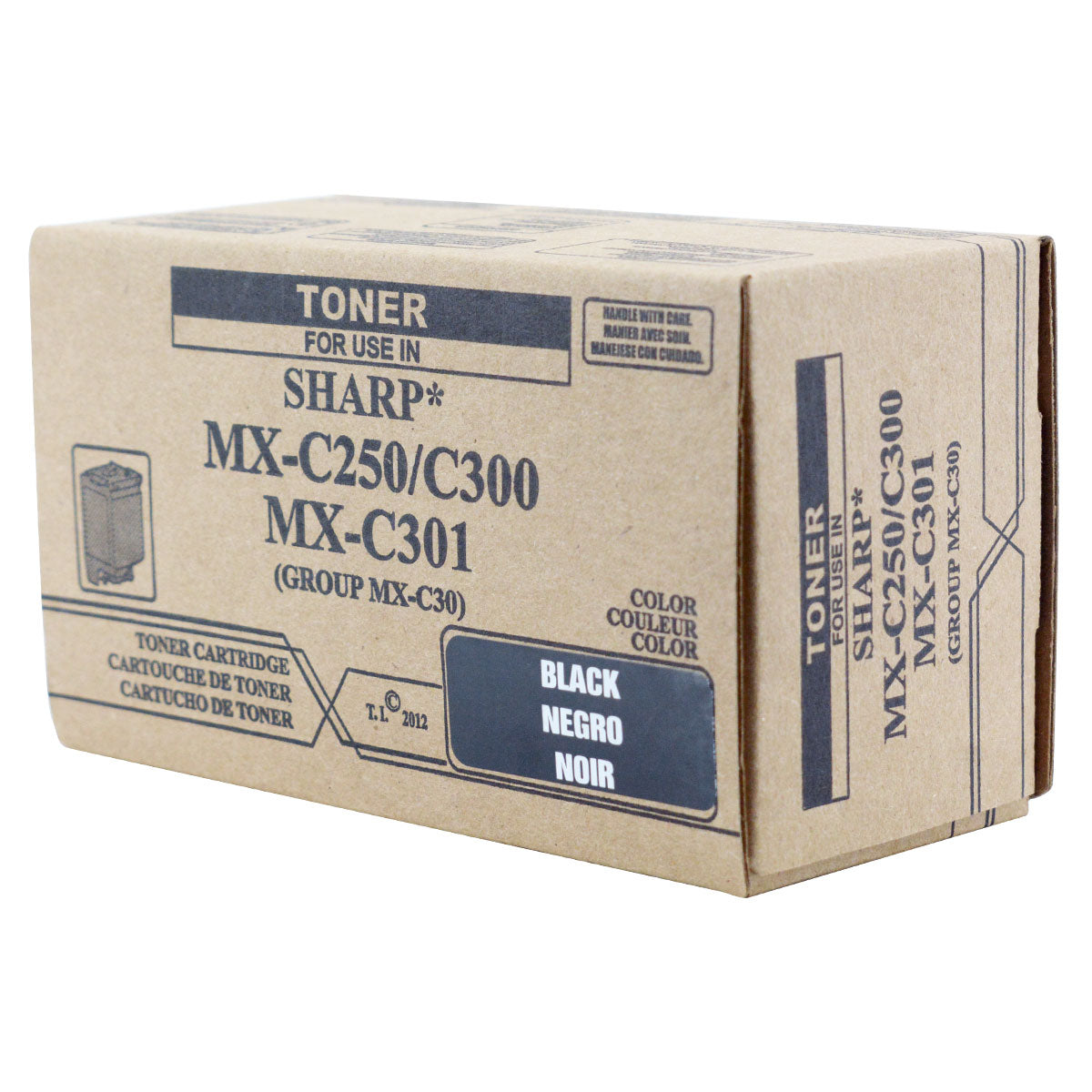 Compatible Sharp MX-C250 / MX-C300 / MX-C301 (MX-C30NT-B) Toner Cartridge, Black, 6K Yield, TAA Compliant, Made in USA