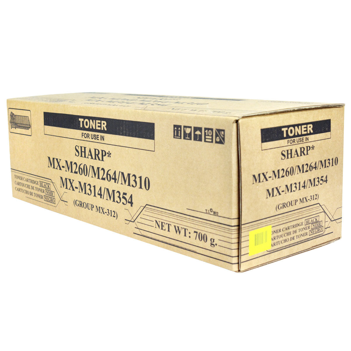Compatible Sharp MX-M260 / MX-M264 / MX-M310 (MX-312NT) Toner Cartridge, Black, 25K Yield, TAA Compliant, Made in USA