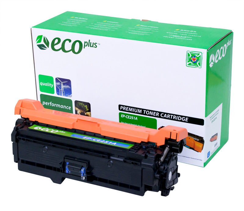 EcoPlus HP 504A (CE251A) Toner Cartridge, Cyan, 7K Yield