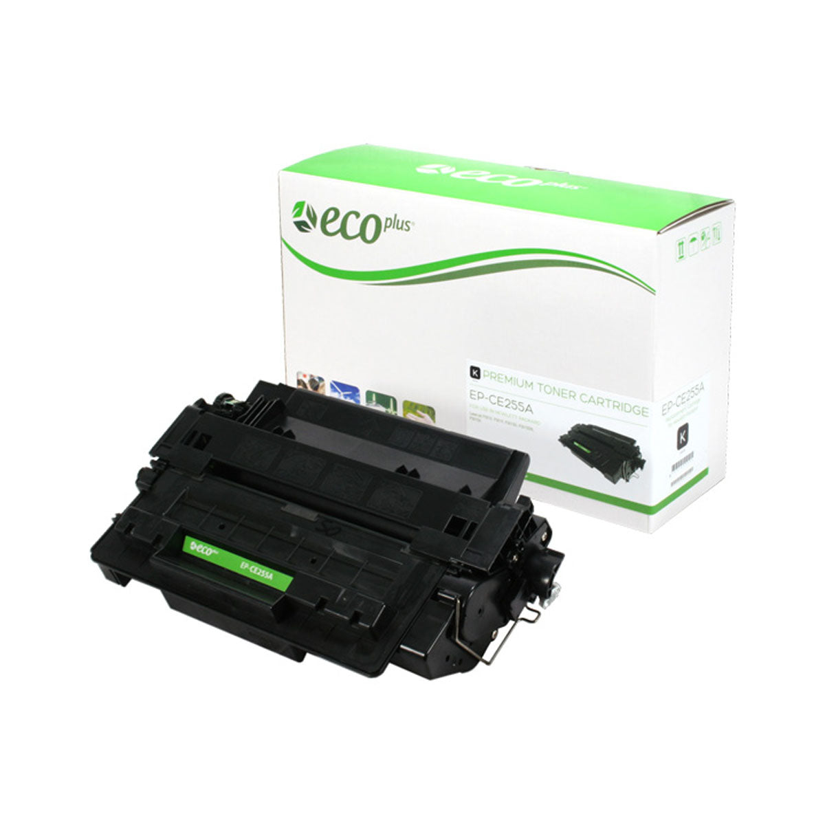 EcoPlus HP 55A (CE255A) Toner Cartridge, Black, 6K Yield