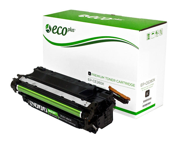 EcoPlus HP 649X (CE260X) Toner Cartridge, Black, 17K High Yield