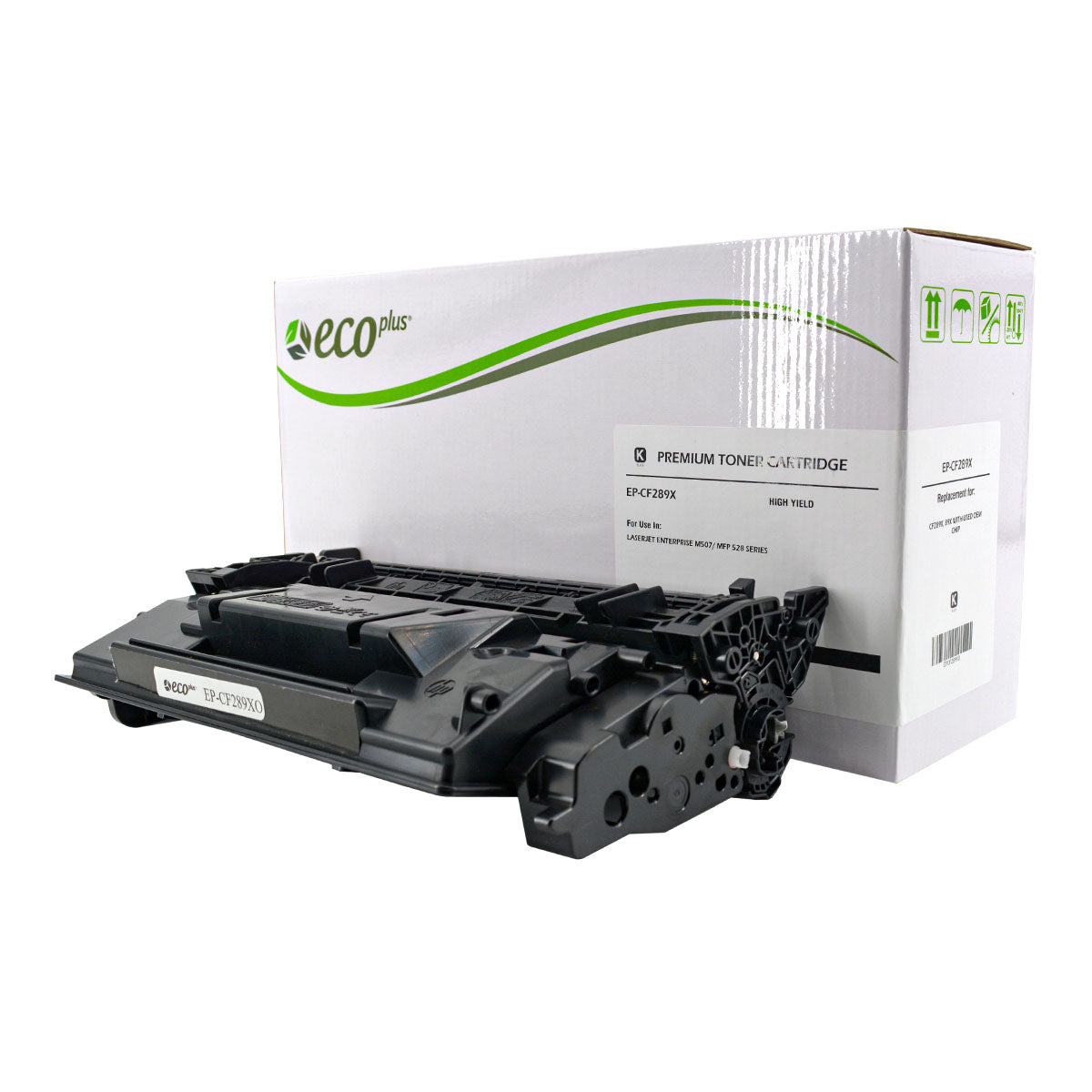 EcoPlus HP 89X (CF289X) Toner Cartridge, Black, 10K High Yield, (Used OEM Chip), Made in USA