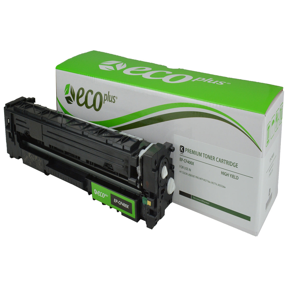 EcoPlus HP 201X (CF400X) Toner Cartridge, Black, 2.8K High Yield