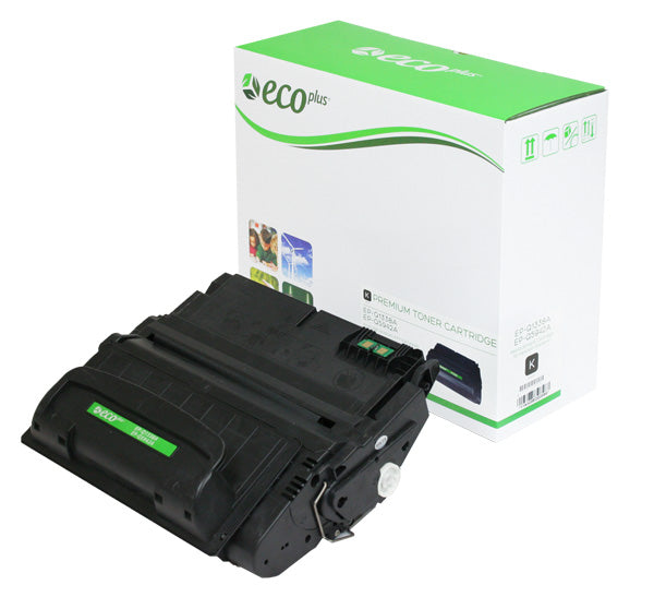 EcoPlus HP 38A (Q1338A, Q5942A) Toner Cartridge, Black, 12K Yield, Made in USA